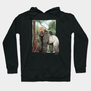 Watercolor gorilla staring Hoodie